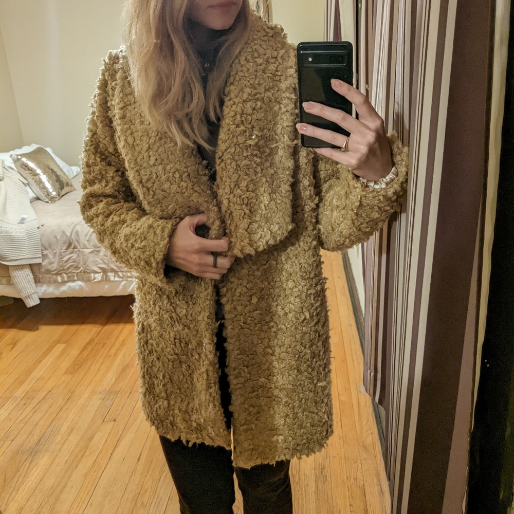 Anthropologie Moon River Carmel Boucle Coat Medium